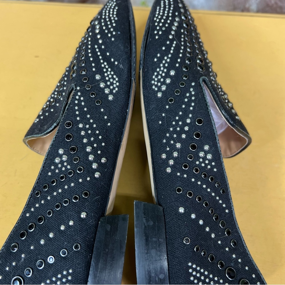 DONALD PLINER Black Textile Modern Downtown Walkable Studded Loafers, 8.5 - Picture 13 of 16